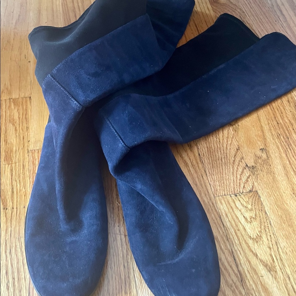 Stuart Weitzman Navy Suede 5050 Boot